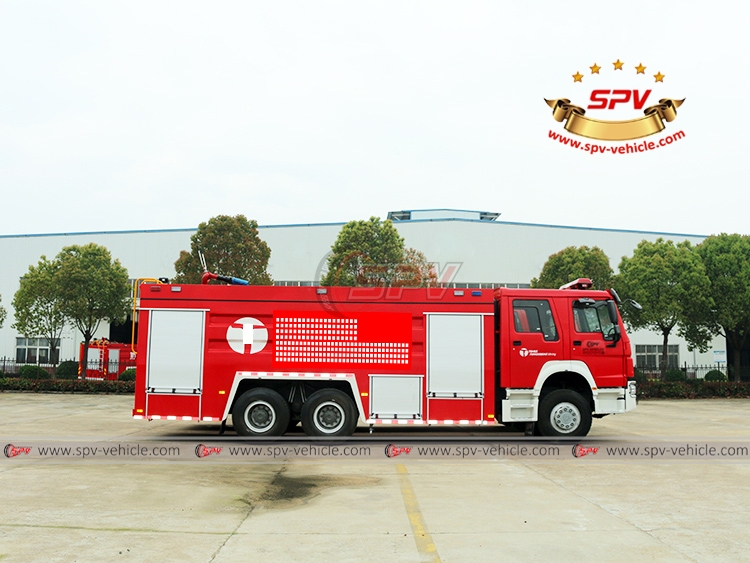 SPV-vehicle - 3 Units of Fire Fighting Trucks Sinotruk - Right Side View